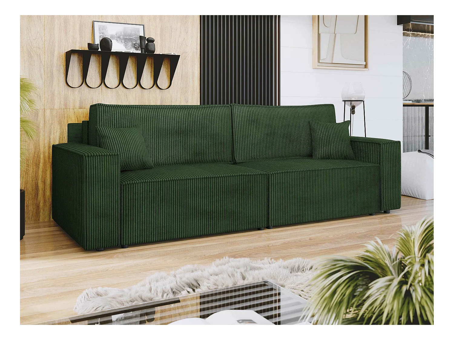 Canapé convertible Shelton 106, Boîte de literie, 82x245x90cm