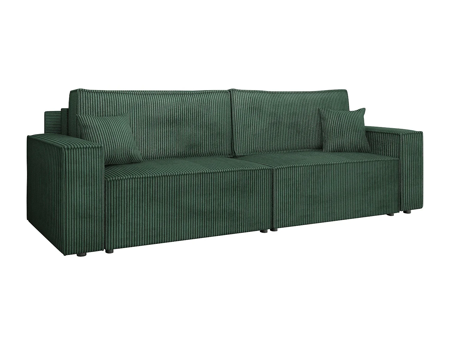 Canapé convertible 2 places en tissu vert SHELTON 82x245x90 cm