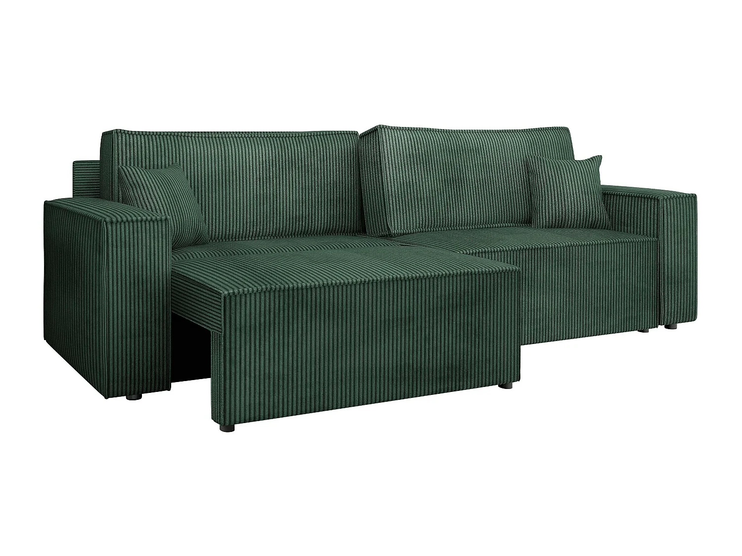 Canapé convertible 2 places en tissu vert SHELTON 82x245x90 cm