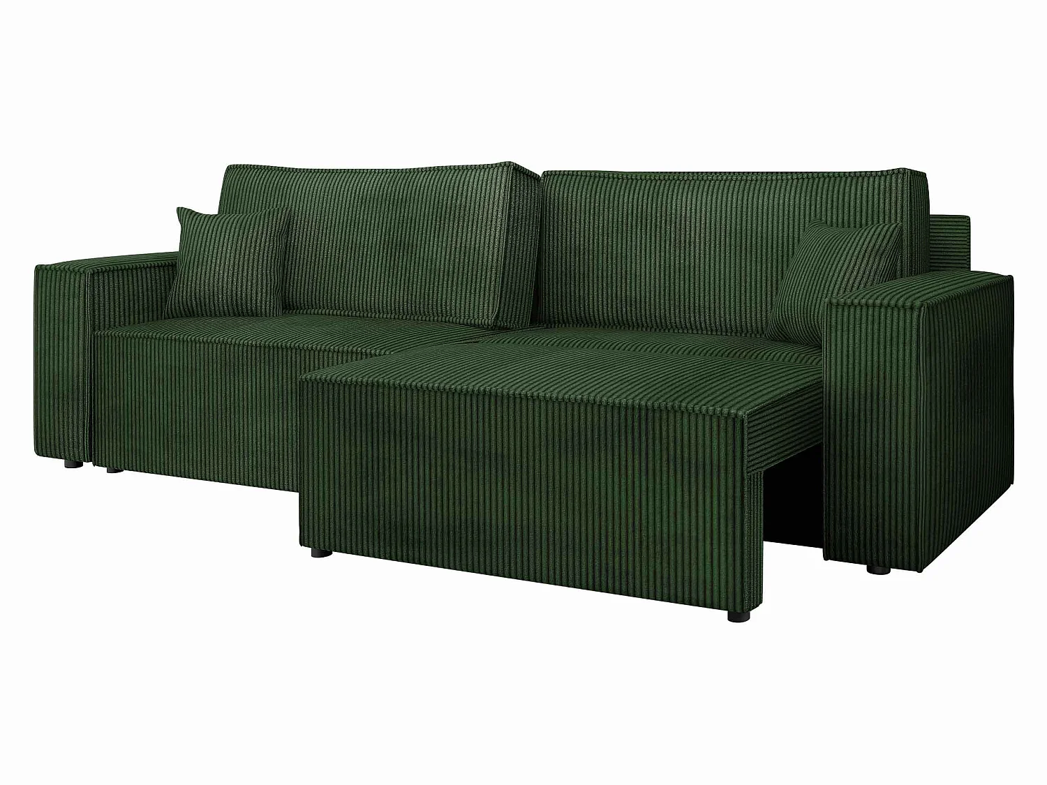 Canapé convertible 2 places en tissu vert SHELTON 82x245x90 cm