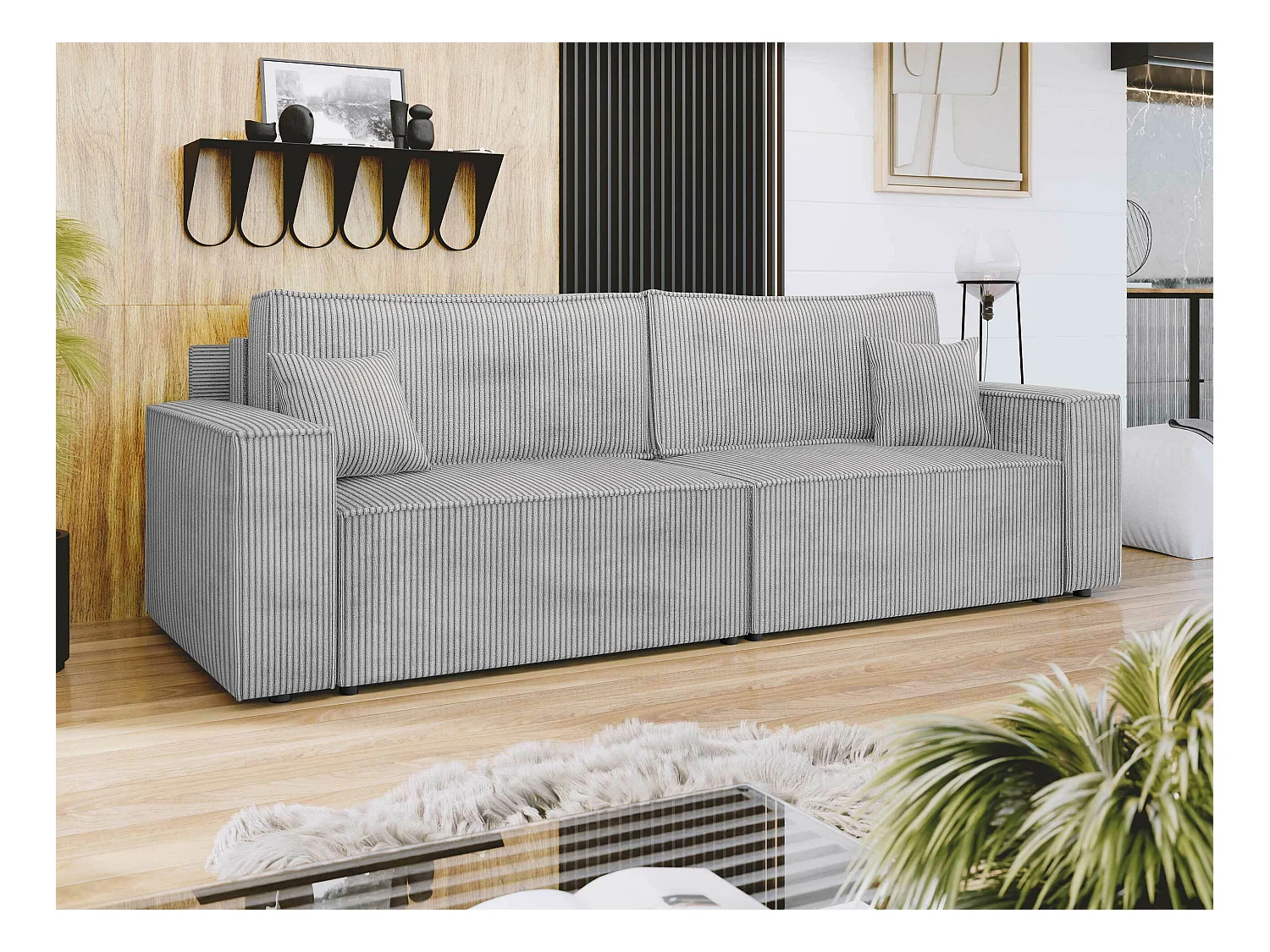 Sofá-cama Shelton 106, Almacenaje, 82x245x90cm