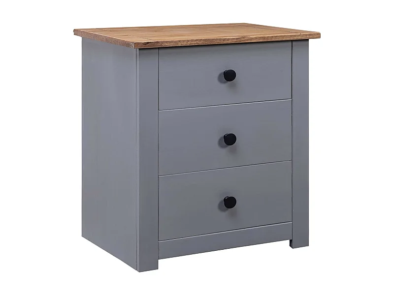 Nachtschrank Grau 46x40x57 cm Kiefernholz Panama