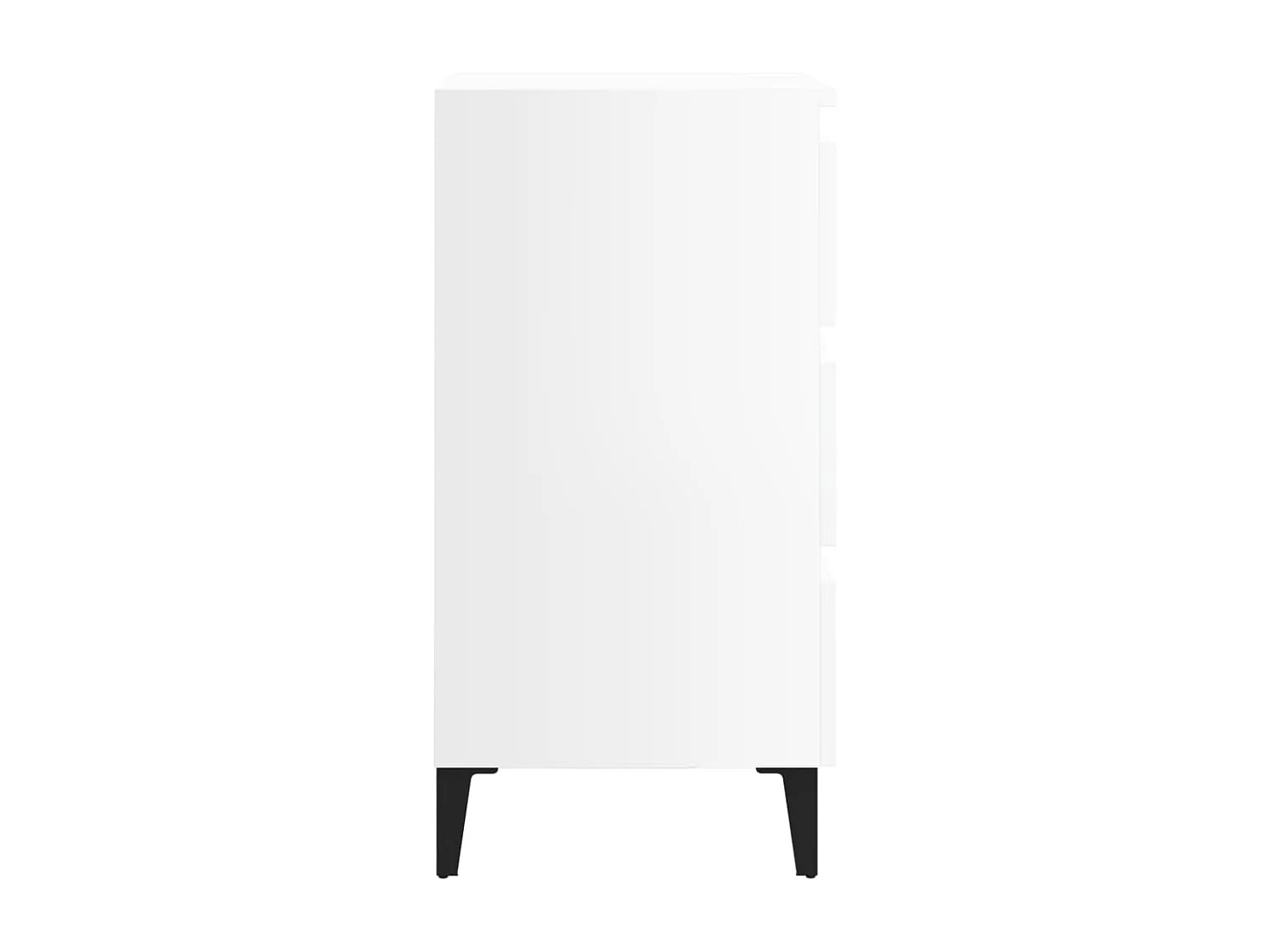Mesa cabeceira c/ pernas metal 40x35x69 cm branco brilhante