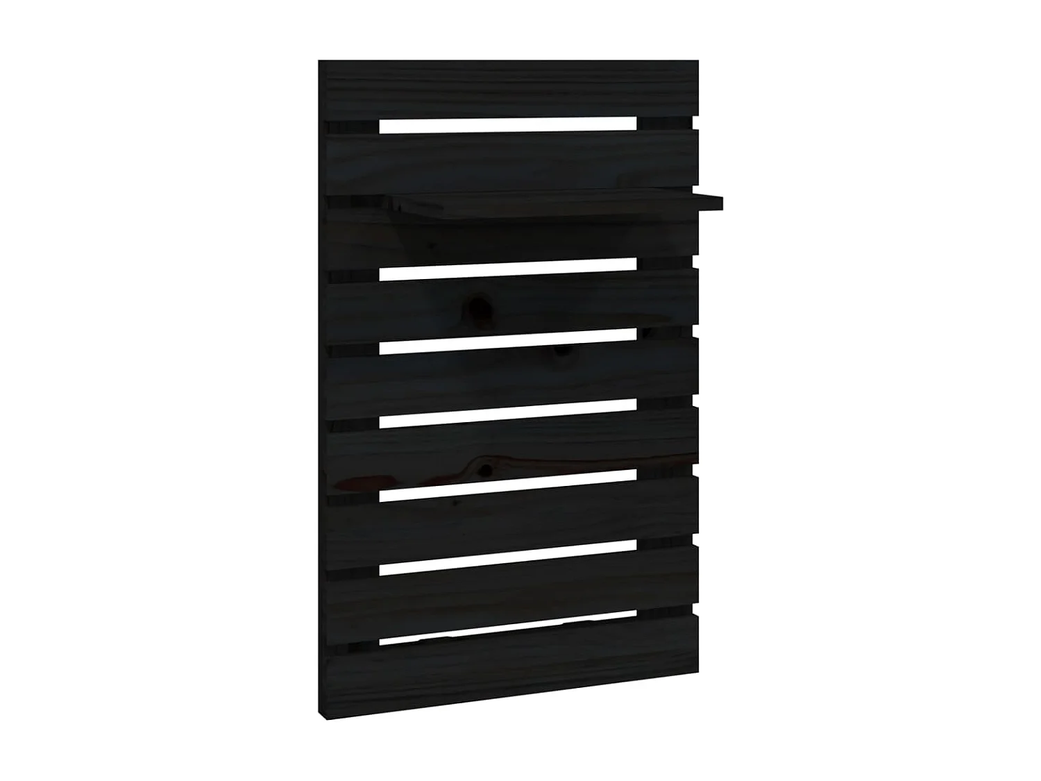 Prateleiras de montagem na parede 2 pcs pinho maciço preto