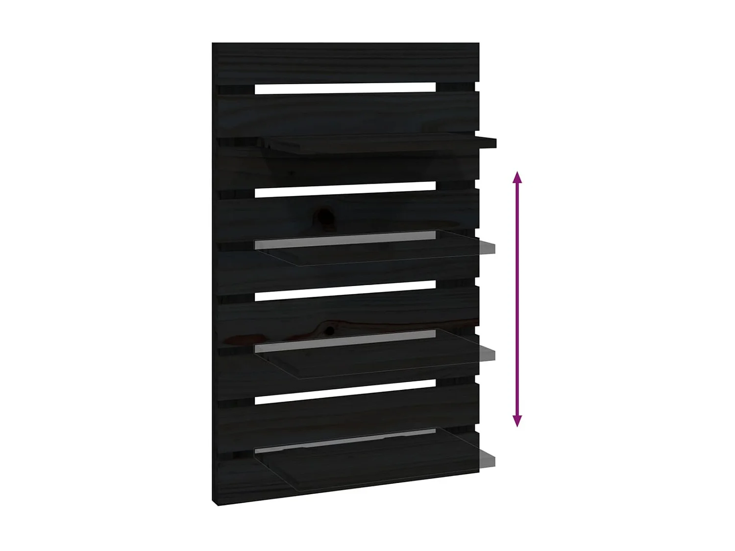 Wand-Nachttische 2 Stk. Schwarz Massivholz Kiefer