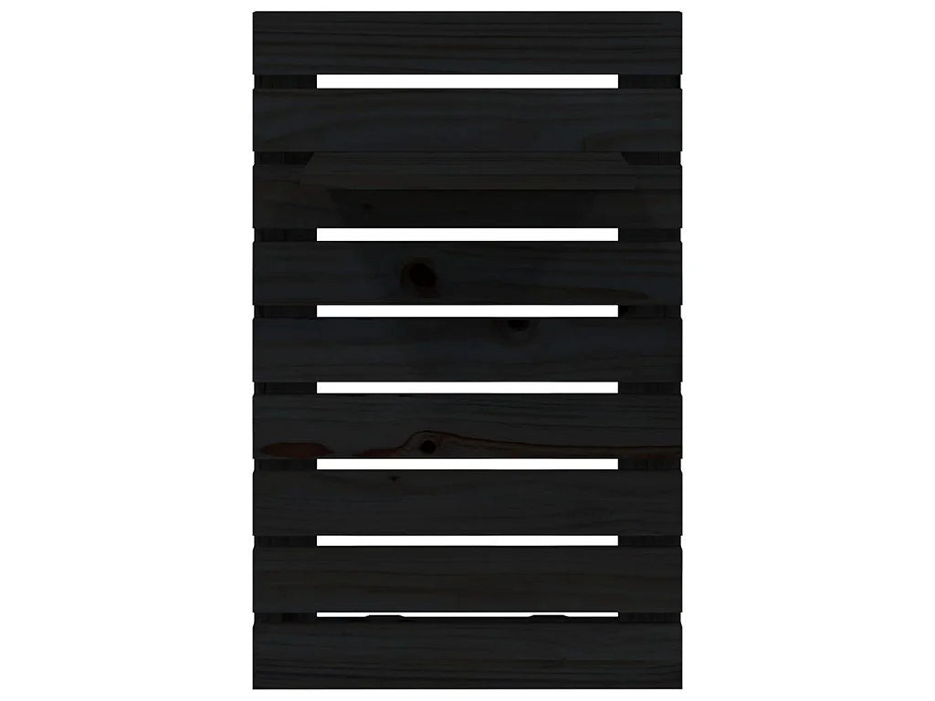 Étagères de chevet murales 2 pcs Noir Bois de pin massif