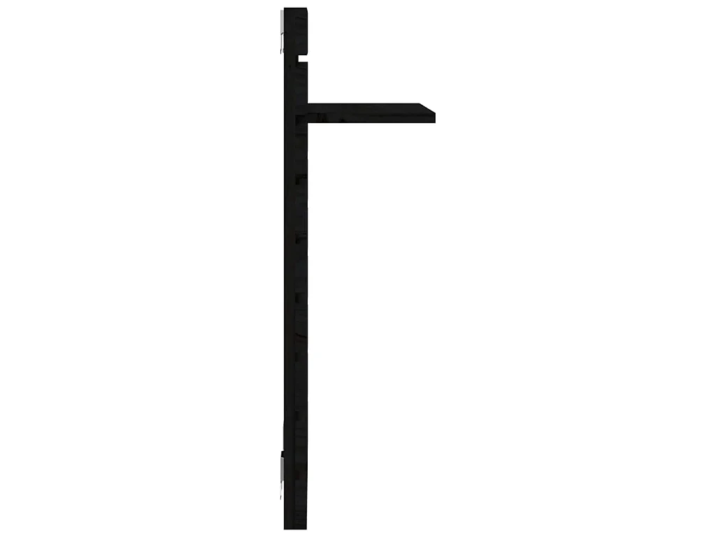 Étagères de chevet murales 2 pcs Noir Bois de pin massif