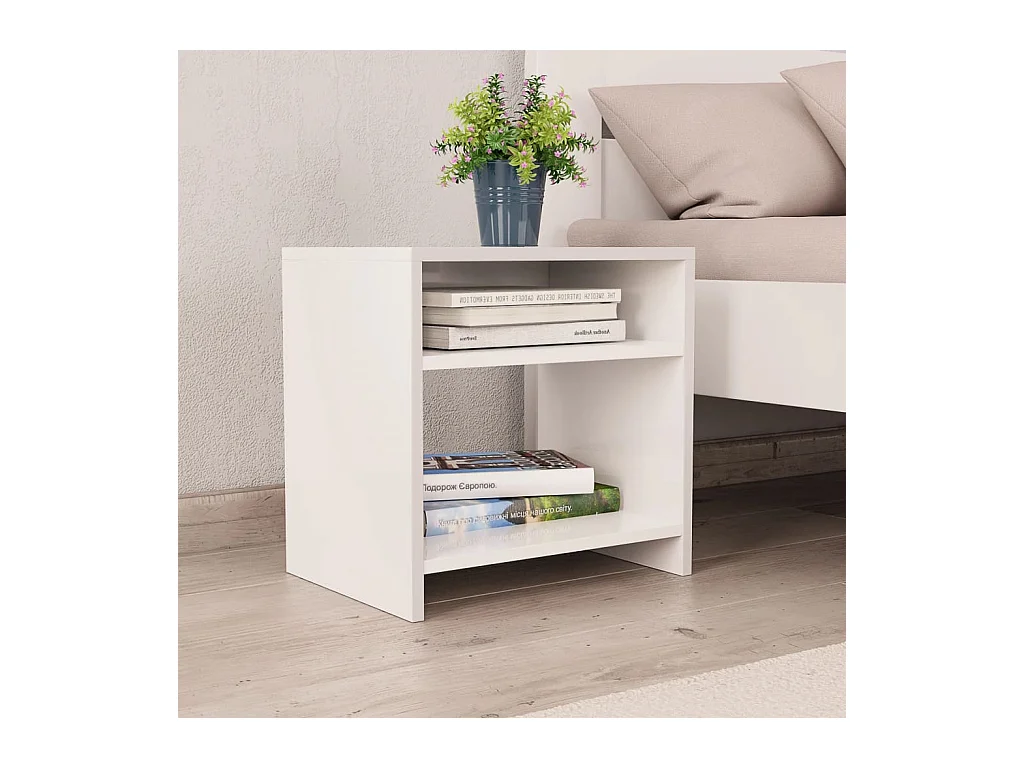 Comodino Bianco 40x30x40 cm Legno Ingegnerizzato