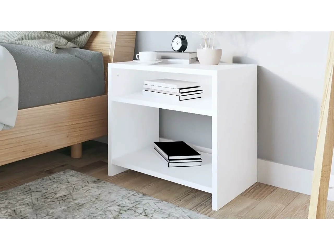 Nachtkastje 40x30x40 cm bewerkt hout wit