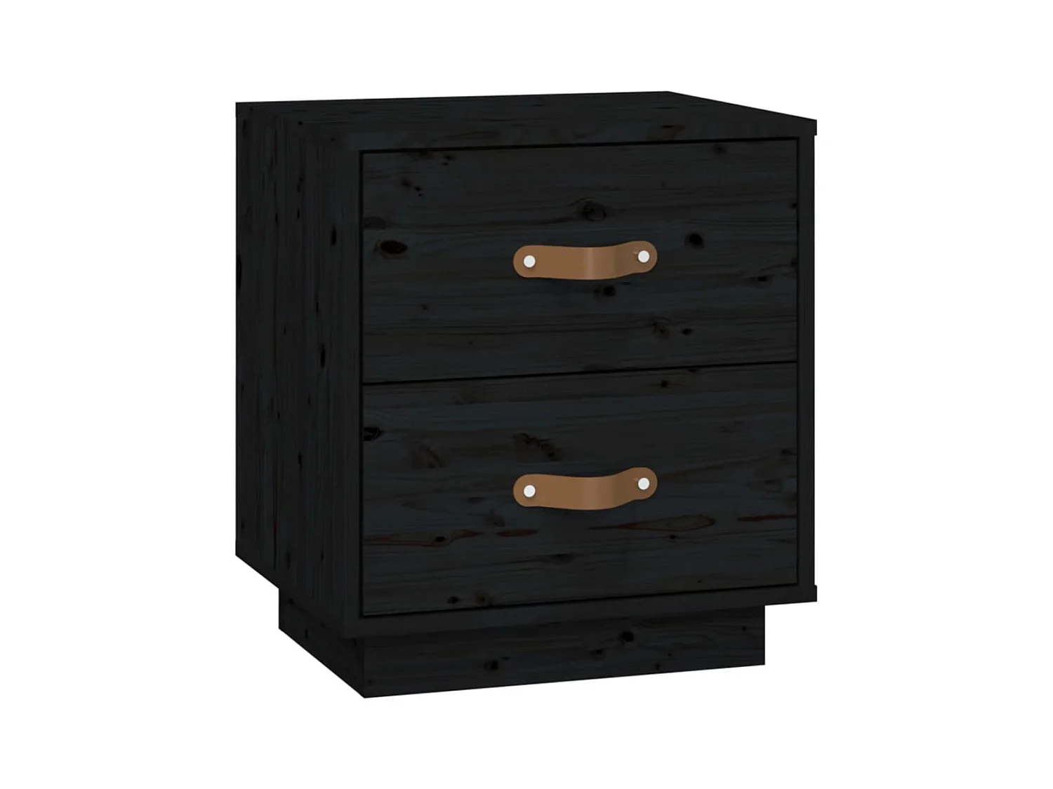 Nachttische 2 Stk. Schwarz 40x34x45 cm Massivholz Kiefer