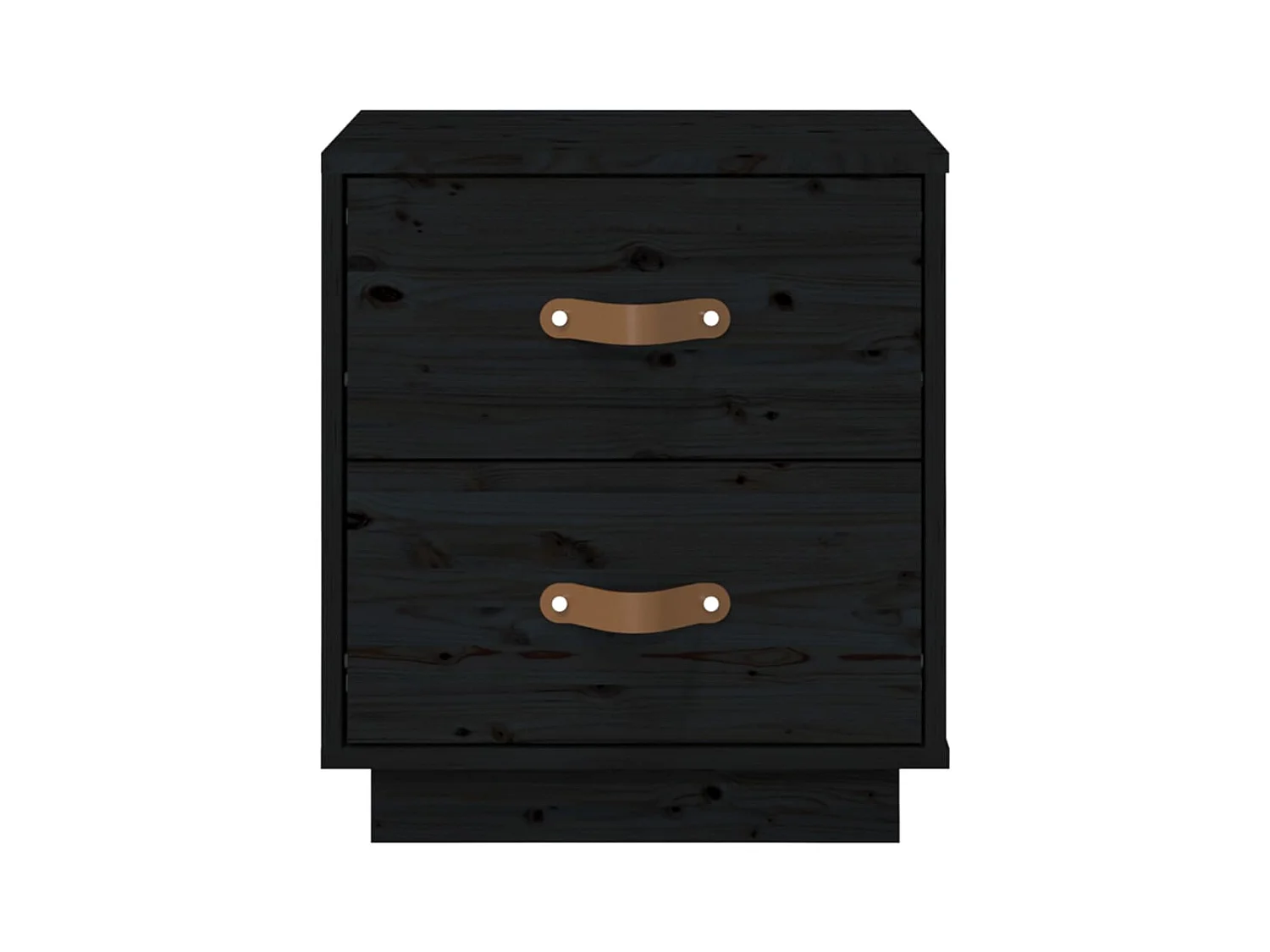 Nachttische 2 Stk. Schwarz 40x34x45 cm Massivholz Kiefer