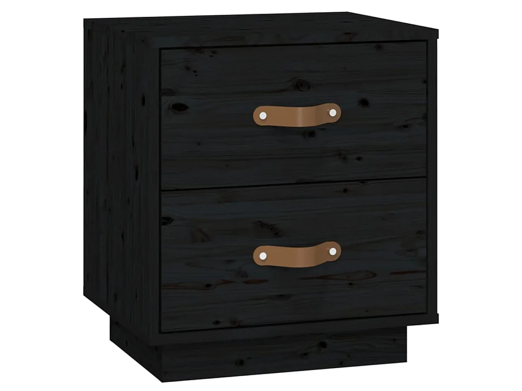   Nachtkastjes 2 st 40x34x45 cm massief grenenhout zwart