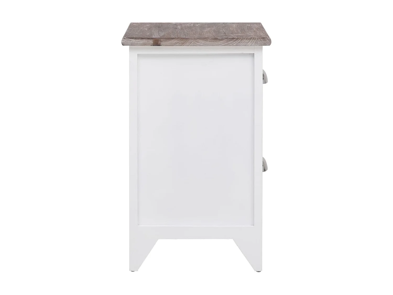 Table de chevet 2 pcs avec 2 tiroirs Marron et blanc