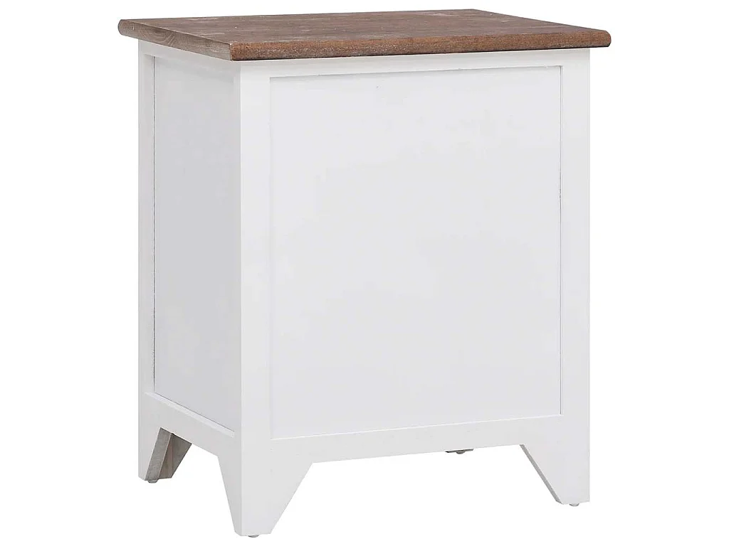 Table de chevet 2 pcs avec 2 tiroirs Marron et blanc