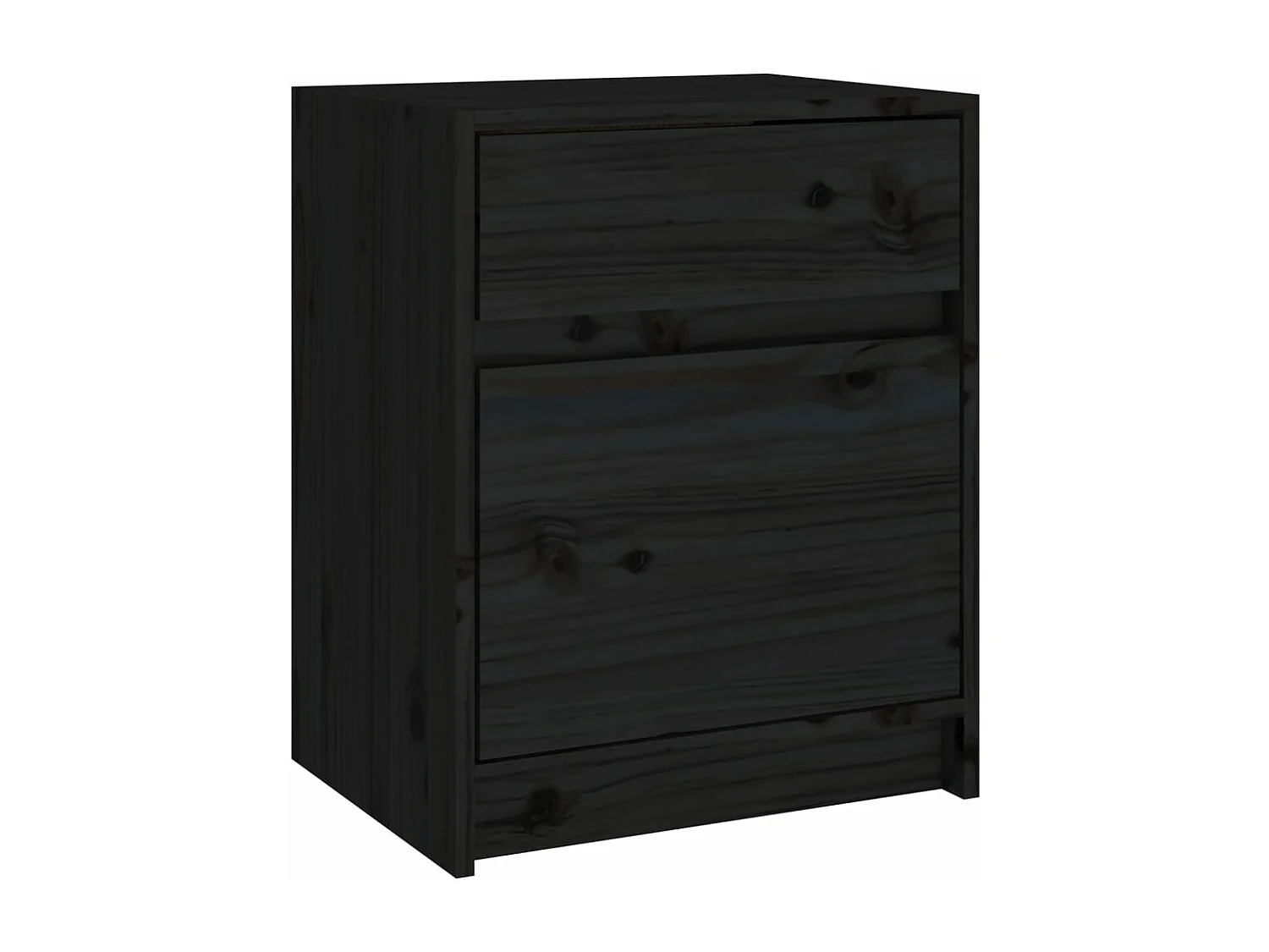 Nachtkastjes 2 st 40x31x50 cm massief grenenhout zwart