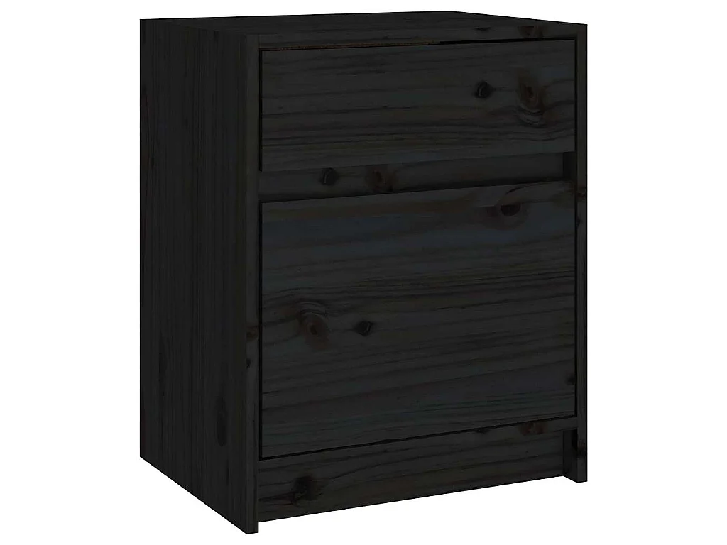 Tables de chevet 2 pcs Noir 40x31x50 cm Bois de pin massif