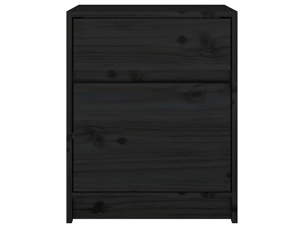 Tables de chevet 2 pcs Noir 40x31x50 cm Bois de pin massif