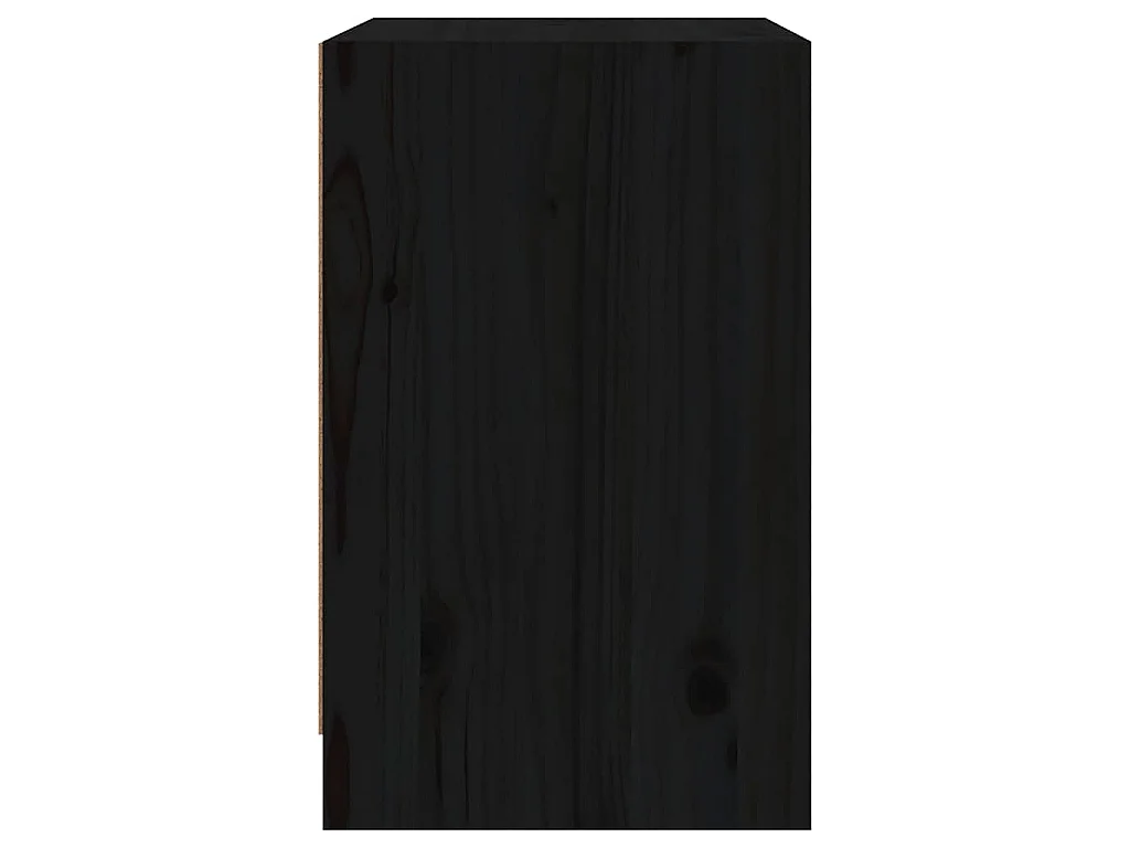 Tables de chevet 2 pcs Noir 40x31x50 cm Bois de pin massif