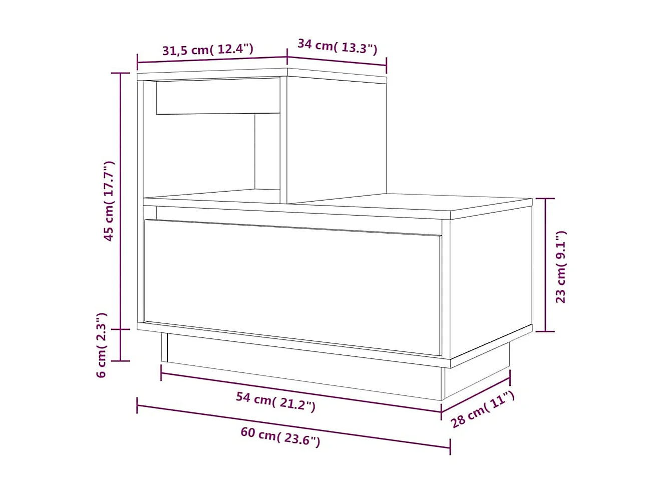 Comodini 2 pz Marrone Ambrato 60x34x51 cm in Legno di Pino