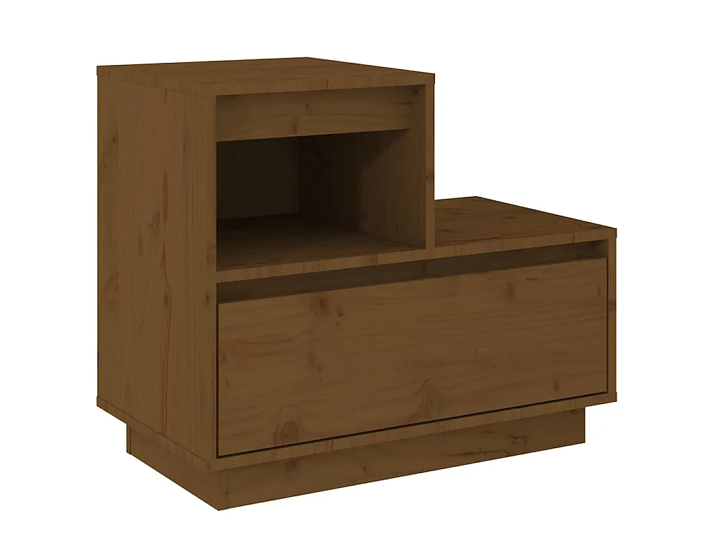 Comodini 2 pz Marrone Ambrato 60x34x51 cm in Legno di Pino
