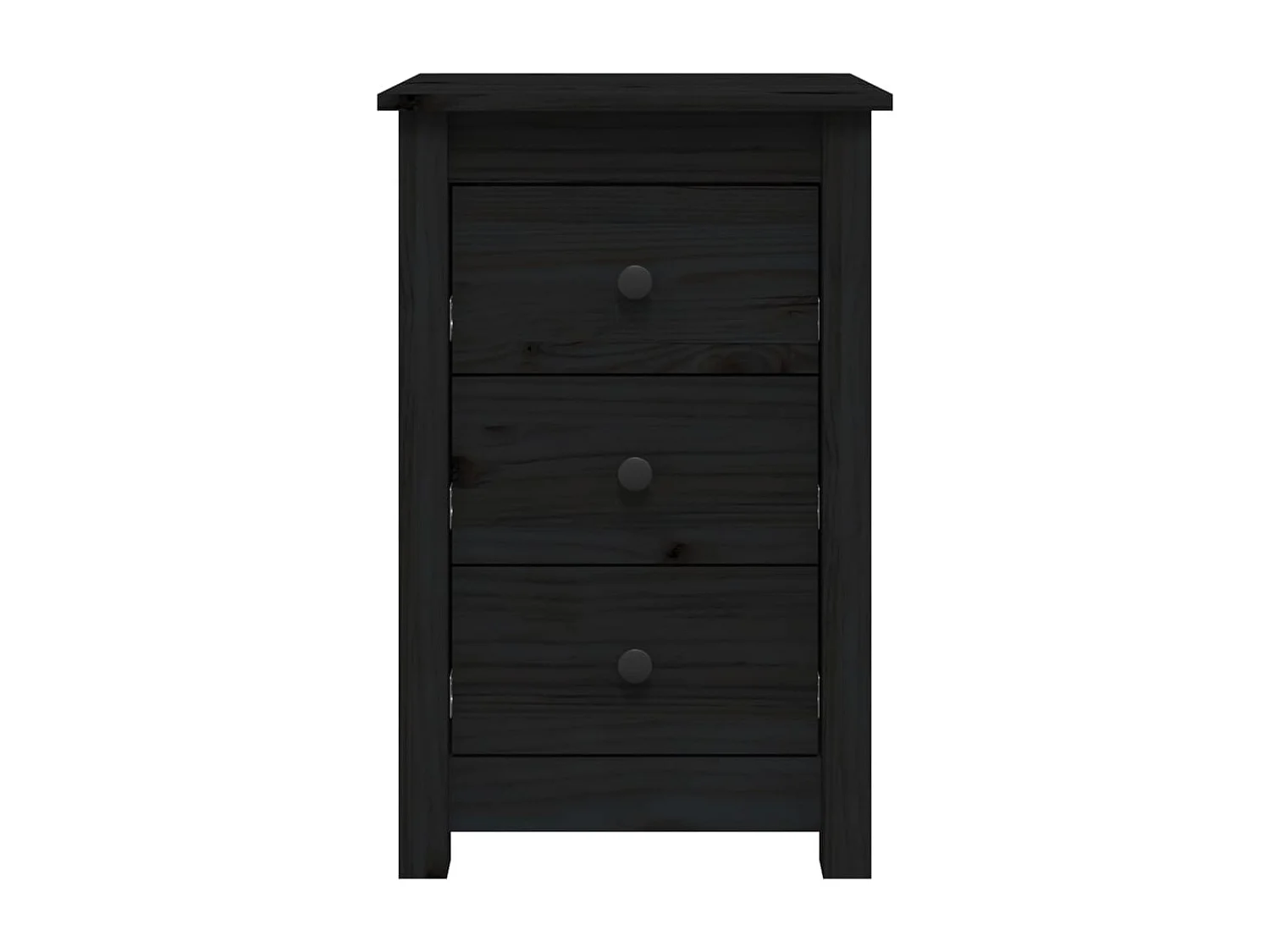 Nachtkastjes 2 st 40x35x61,5 cm massief grenenhout zwart