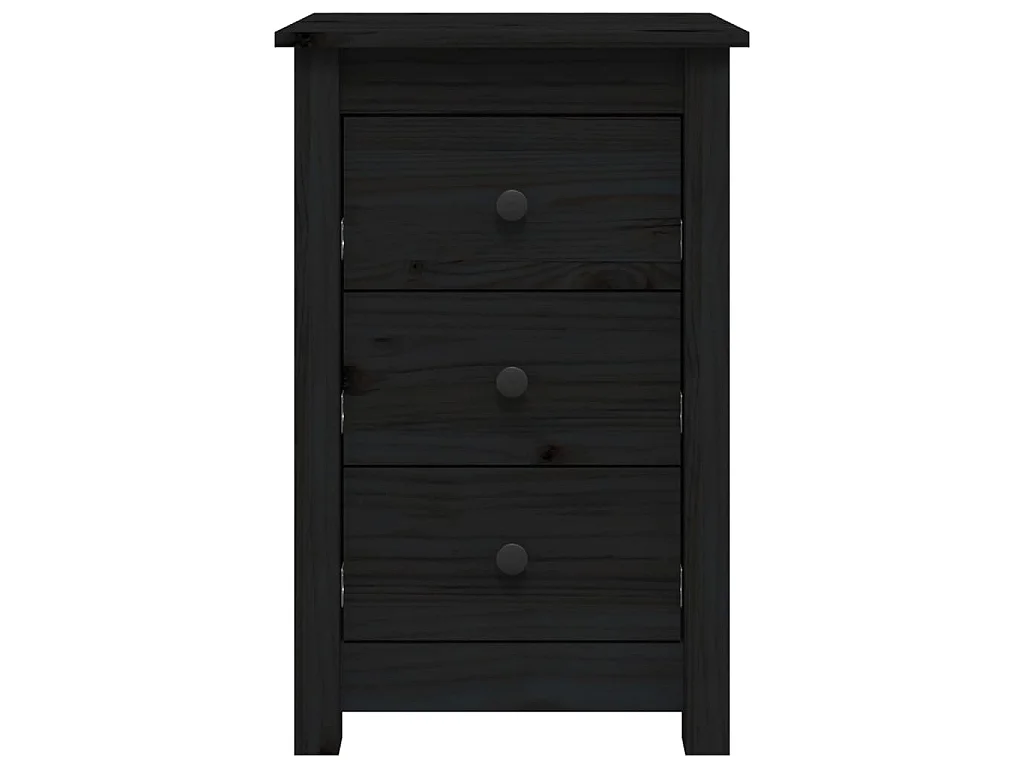 Nachtkastjes 2 st 40x35x61,5 cm massief grenenhout zwart
