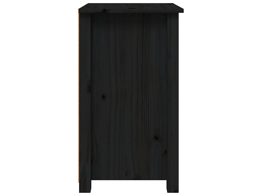 Nachtkastjes 2 st 40x35x61,5 cm massief grenenhout zwart