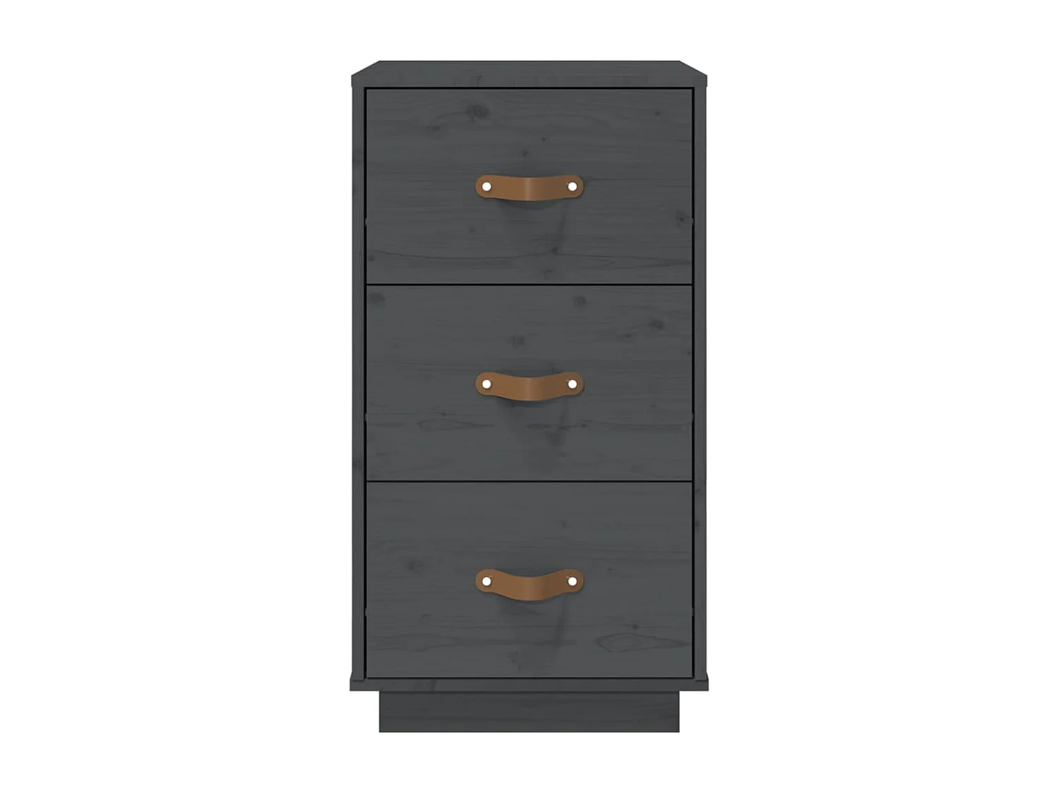 Comodini Grigi 2 pz 40x40x75 cm in Legno Massello di Pino