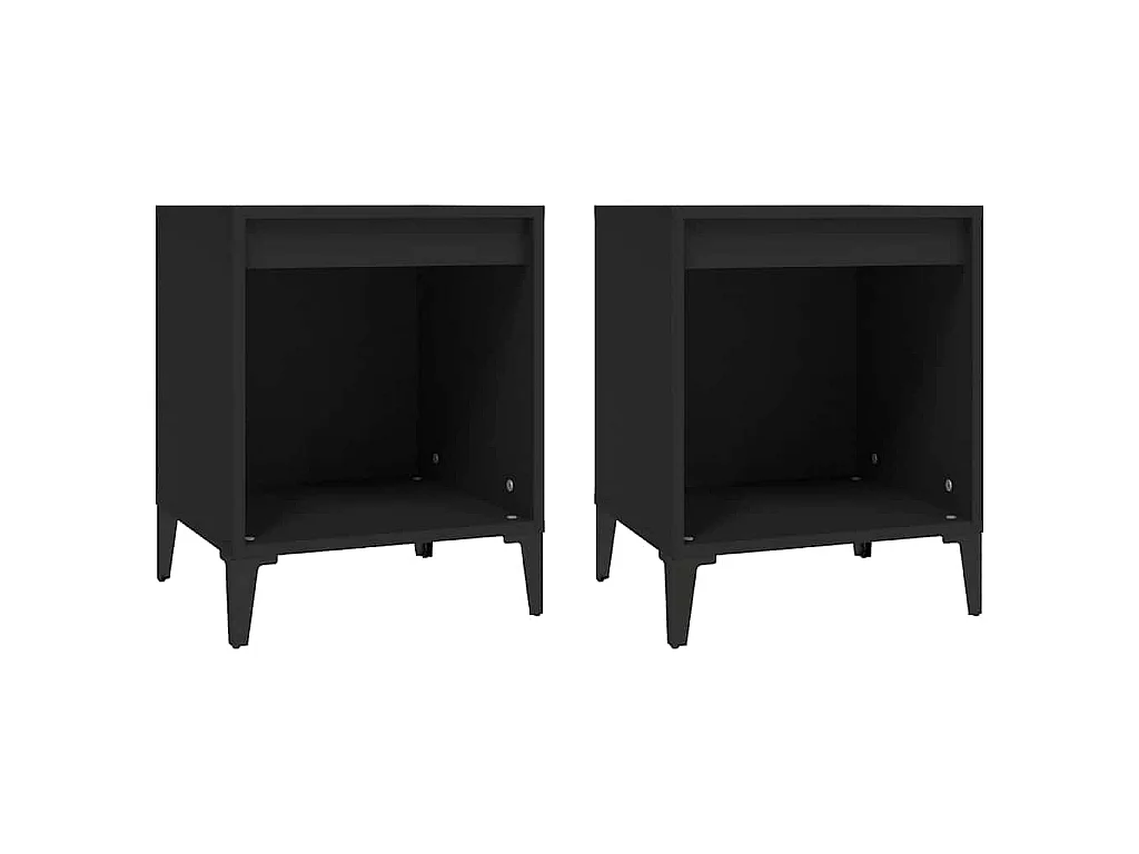 Tables de chevet 2 pcs Noir 40x35x50 cm