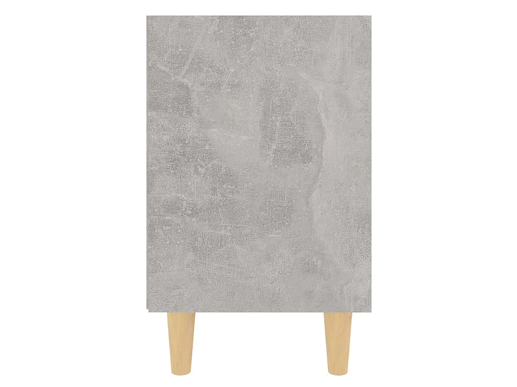 Table de chevet avec pieds en bois Gris béton 40x30x50 cm