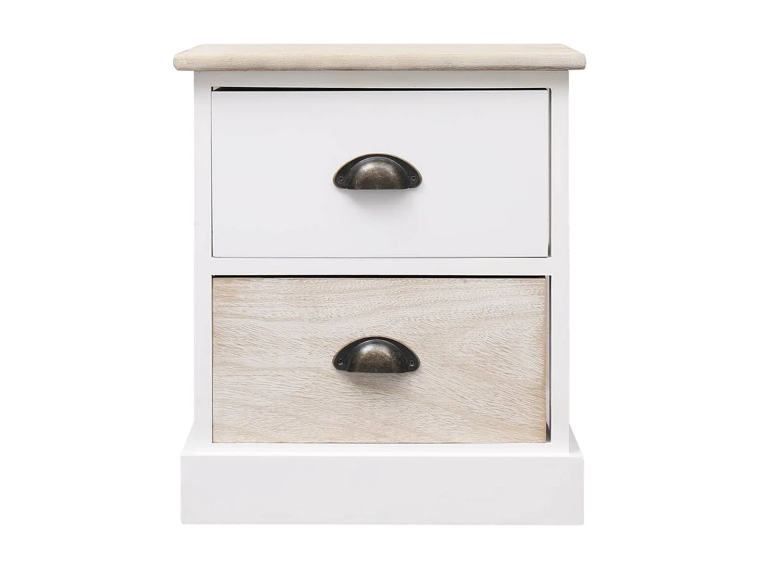 2 pcs Tables de chevet Blanc et naturel 38x28x45 cm Paulownia