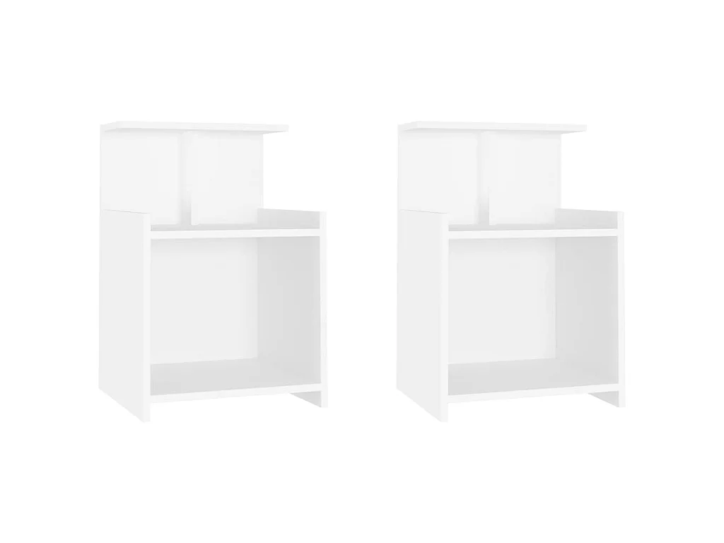 Tables de chevet 2 pcs Blanc 40x35x60 cm Aggloméré