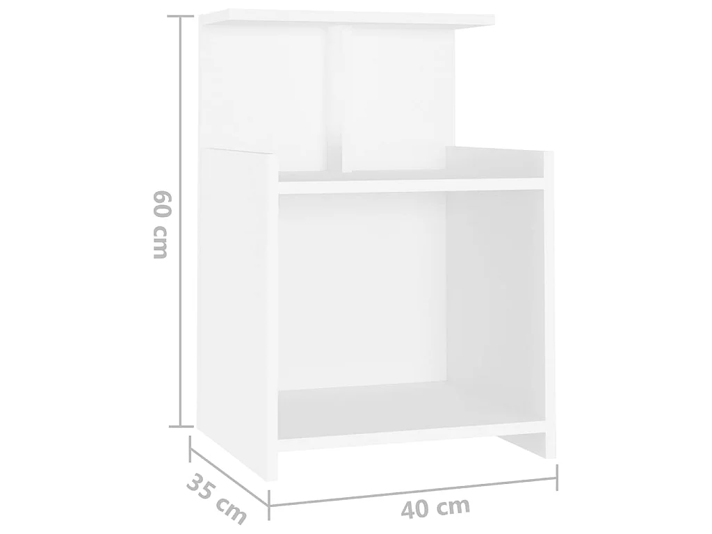 Tables de chevet 2 pcs Blanc 40x35x60 cm Aggloméré