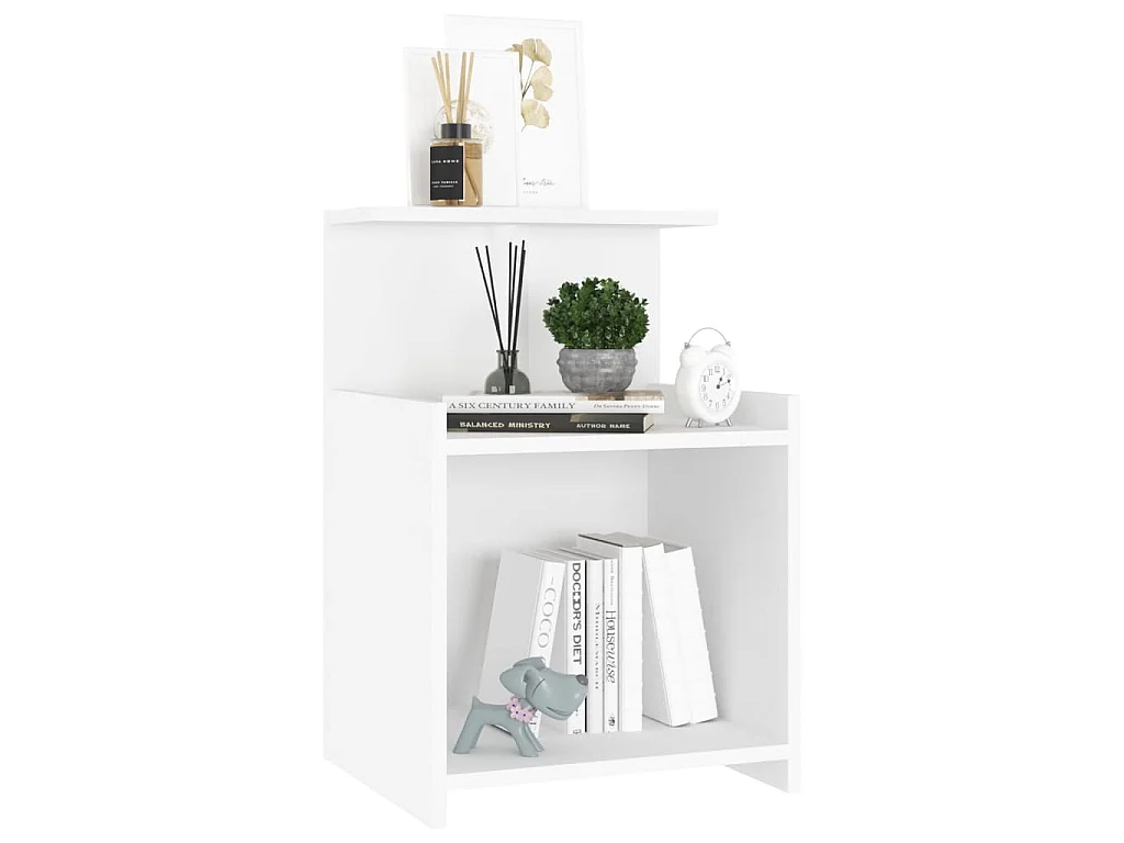 Tables de chevet 2 pcs Blanc 40x35x60 cm Aggloméré