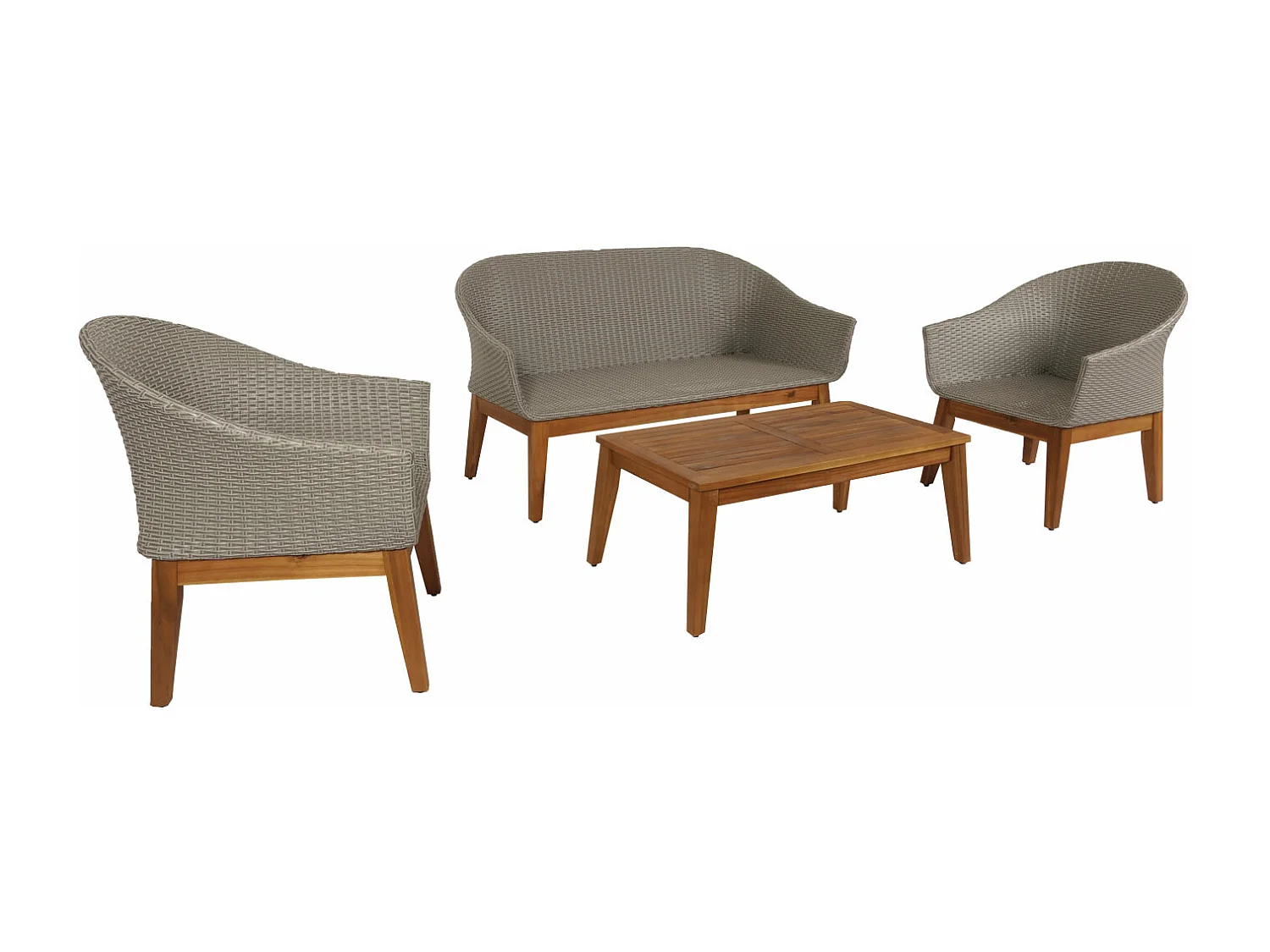 Tuinset MCW-N37,  grijs, kussens beige