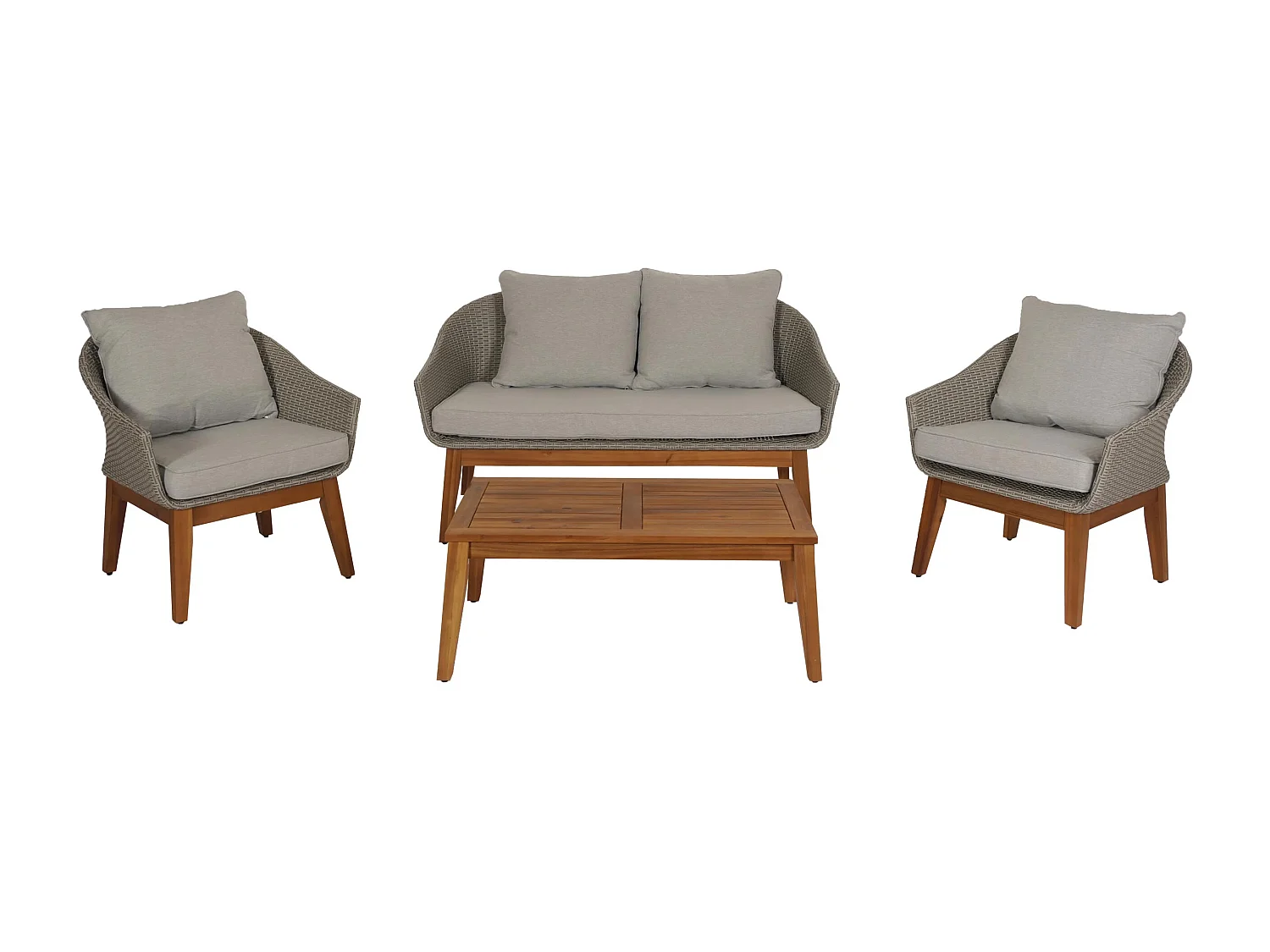 MCW-N37 garden furniture set,  grey, light grey cushions