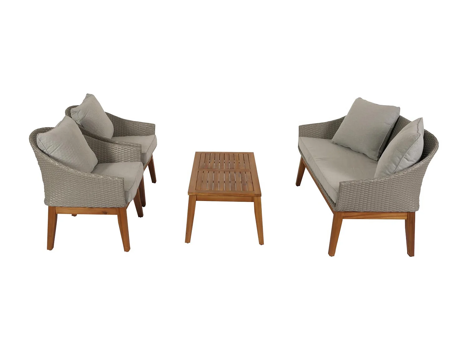 MCW-N37 garden furniture set,  grey, light grey cushions