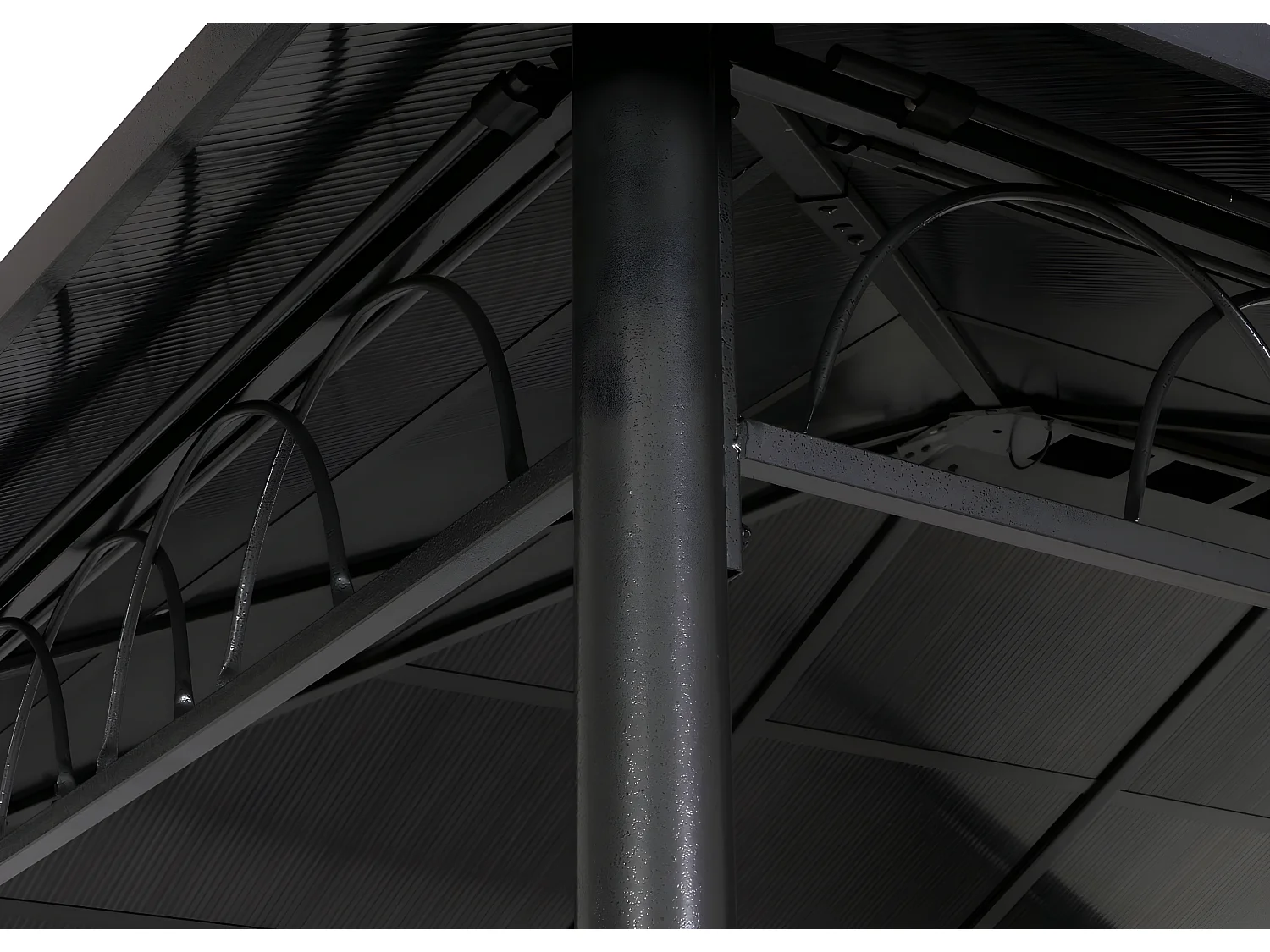 Pergola z twardym dachem MCW-M81,  kremowy