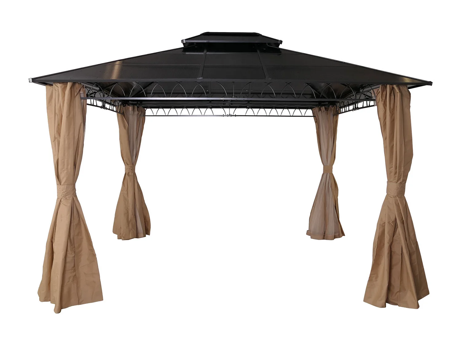 Pergola z twardym dachem MCW-M81,  kremowy