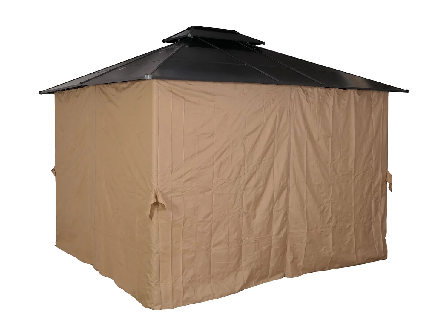 Pergola med fast tag MCW-M81,  cremefarvet