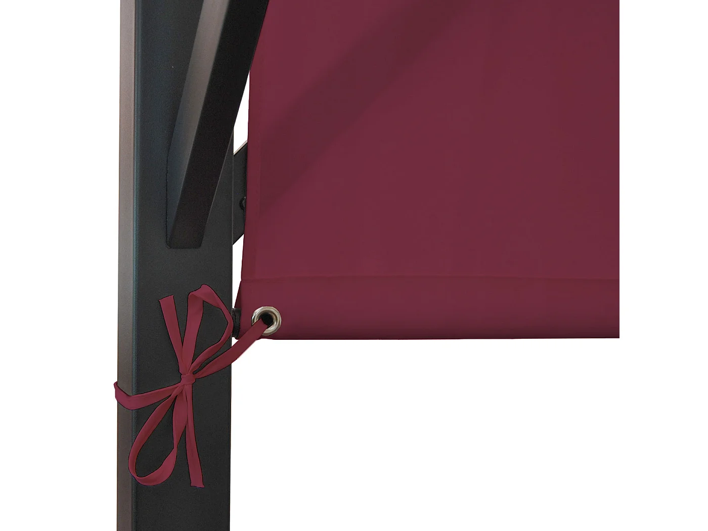 Pergola Baia, Garten Pavillon Terrassenüberdachung, stabiles 6cm-Stahl-Gestell + Schiebedach bordeaux-rot, 3x4m