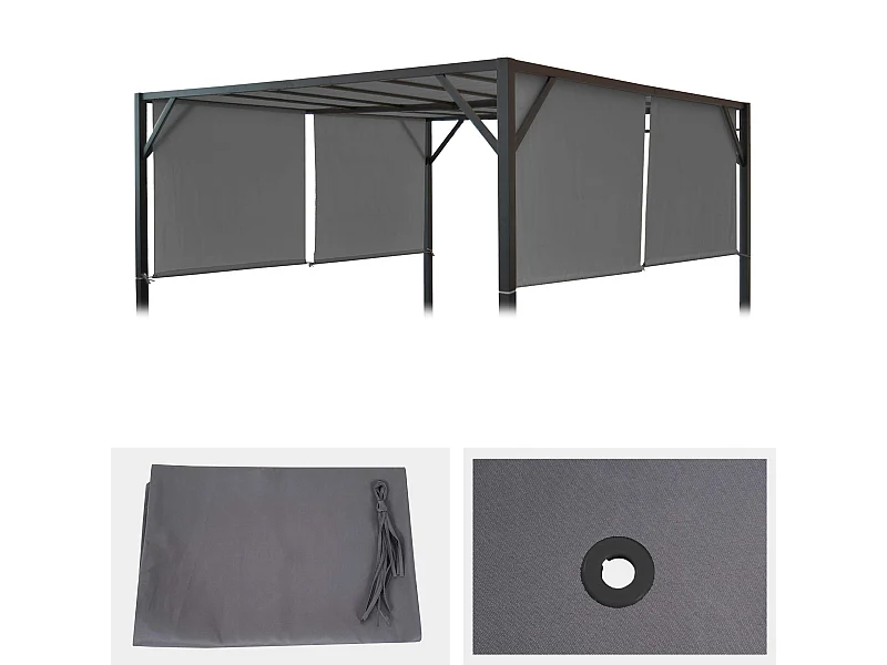 Vervangende bekleding dak voor pergola Beja,  grijs