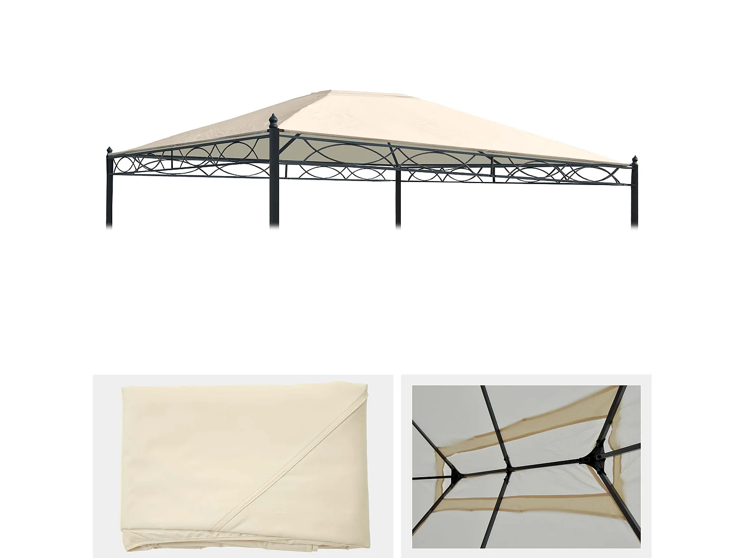 Vervangende bekleding voor dakpergola Calpe II,  crème