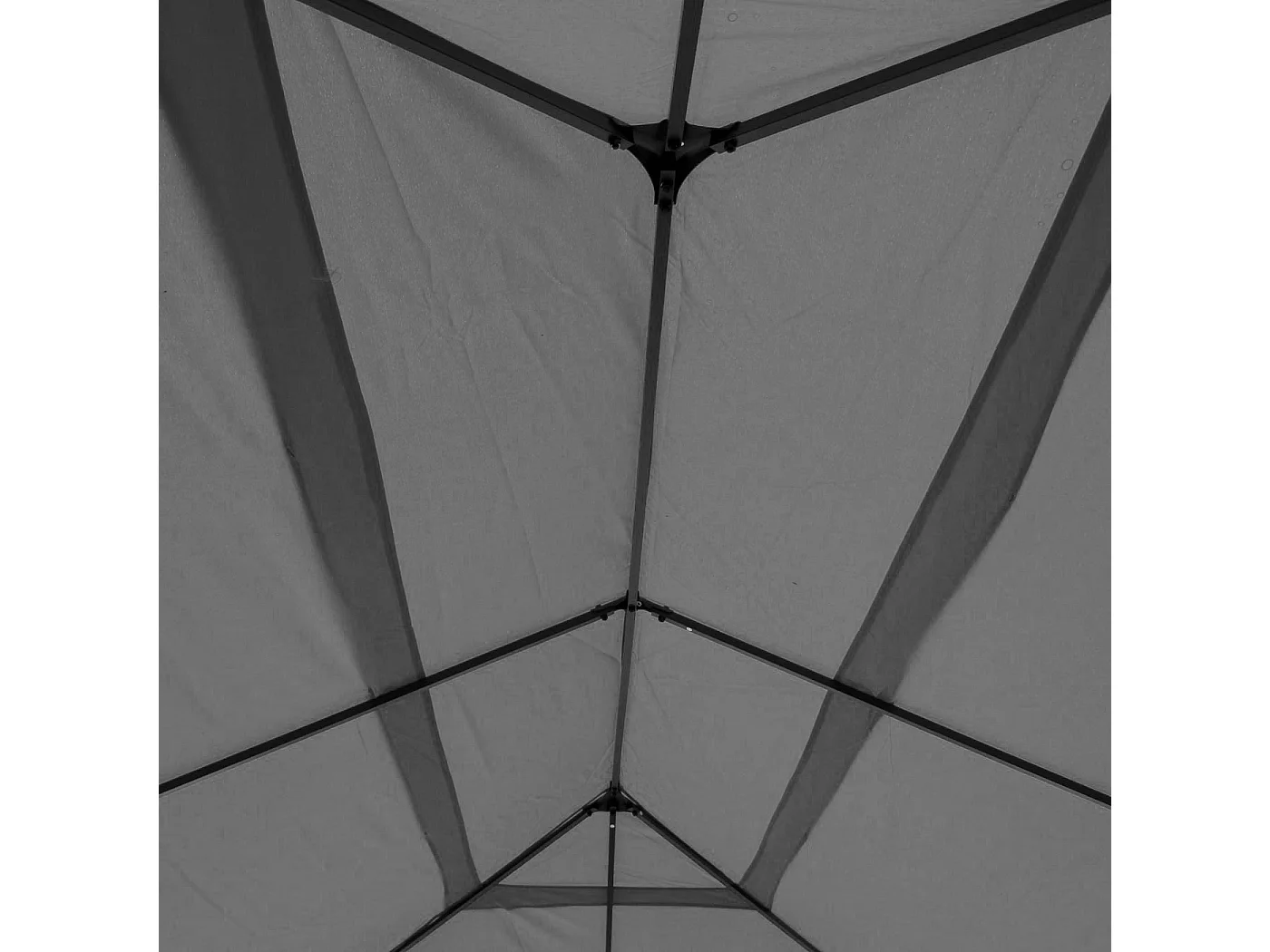 Gazebo pergola baldacchino moderno elegante Cadice acciaio poliestere 5x3m grigio con zanzariere e tende