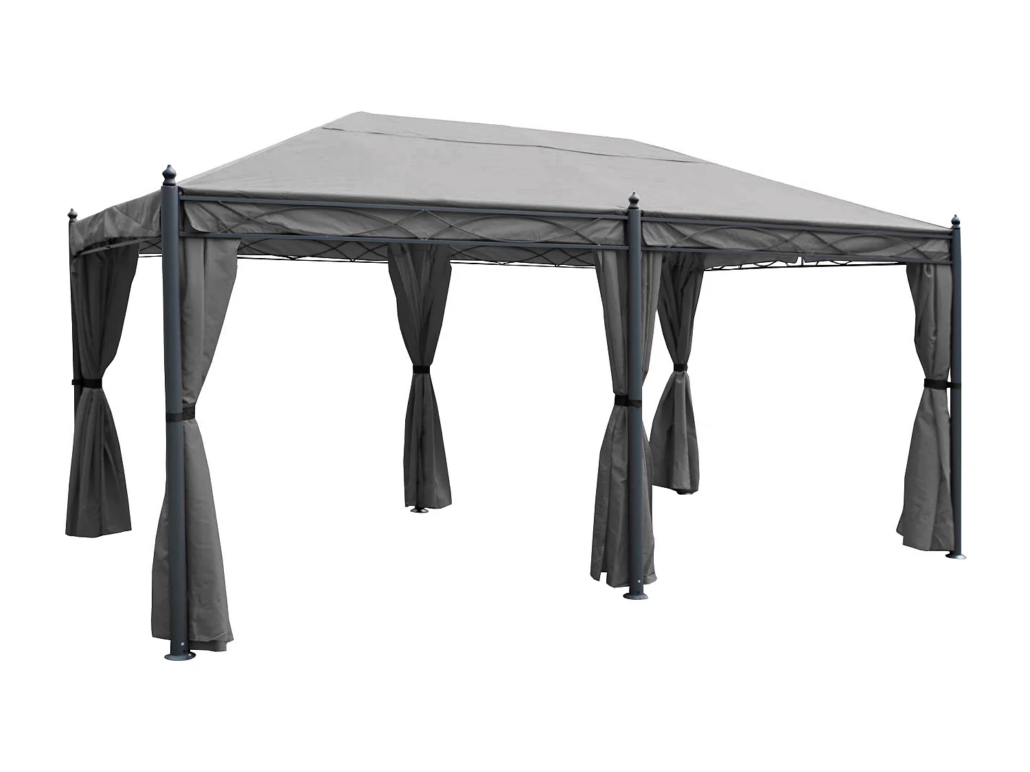 Pergola Calpe IV,  grå med sidevæg + myggenet