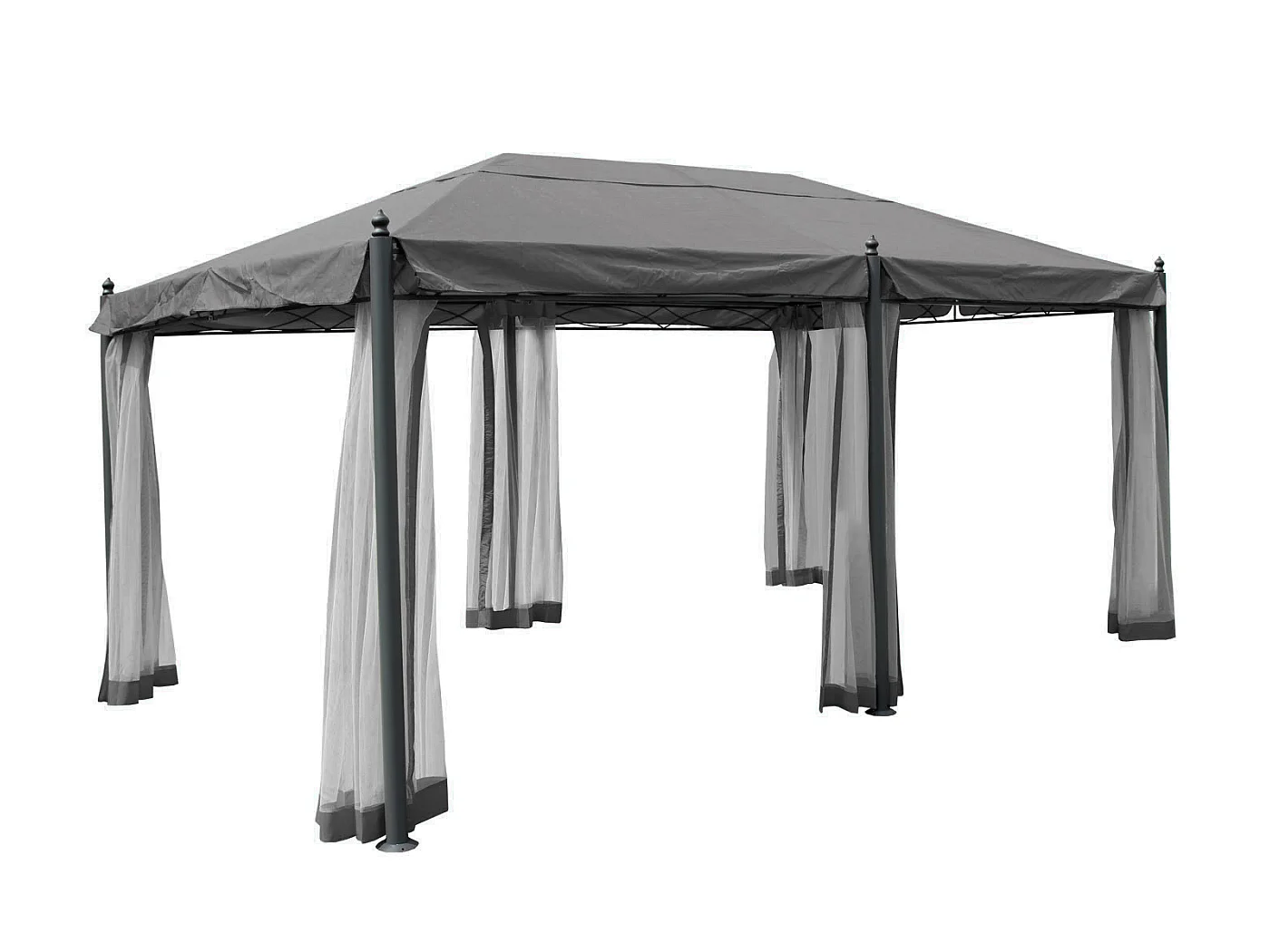 Pergola Calpe IV,  grå med sidevæg + myggenet