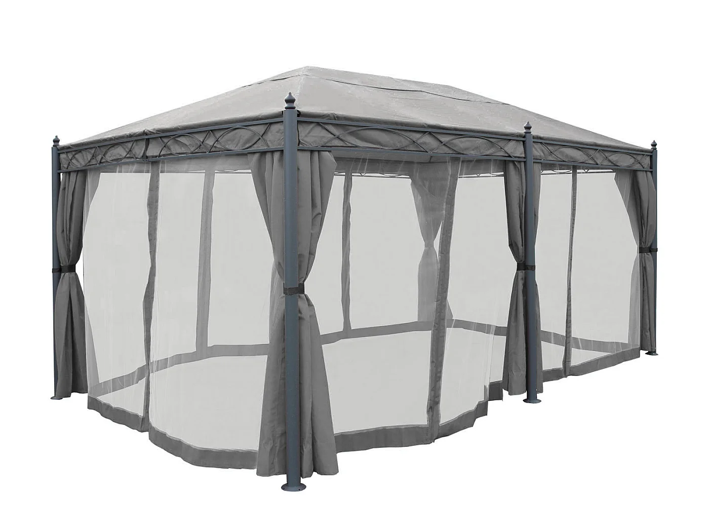 Pergola Calpe IV,  grå med sidevæg + myggenet