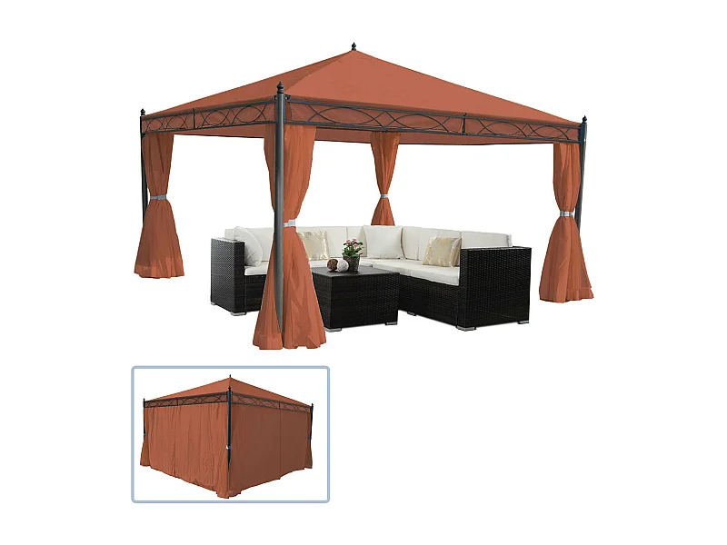 Pergola Calpe III, Terracotta-braun 4x4m