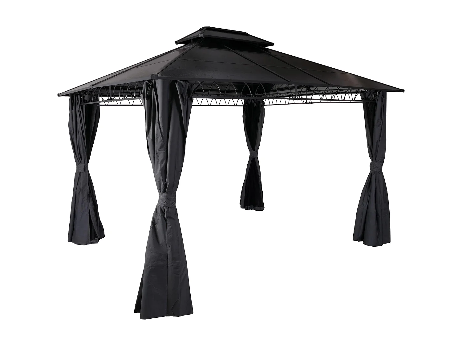 Pergola med fast tag MCW-M81,  grå