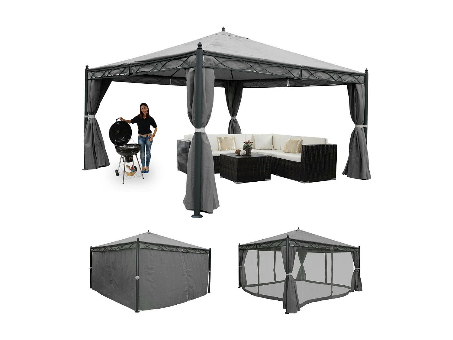 Pergola Calpe I,  grijs 4x4m